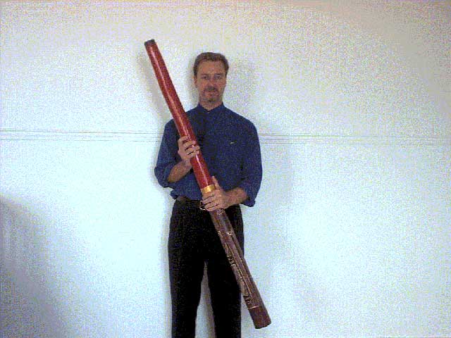 Lachlan Hinds and his didgeridoo
