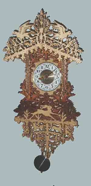intricate scroll clock
