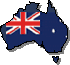 Image of Australian Flag represented by map of Australia
