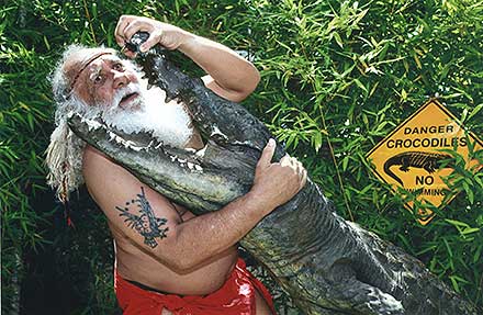 Aborigine attacked by Crocodile!