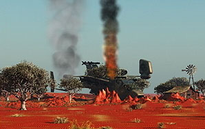Crash site in the Strzelecki Desert of Australia