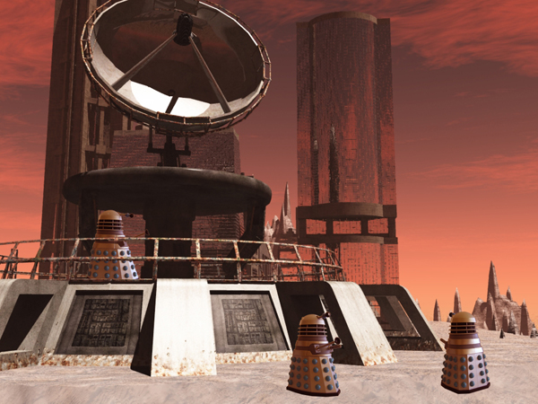Daleks at their antenna on Skaro