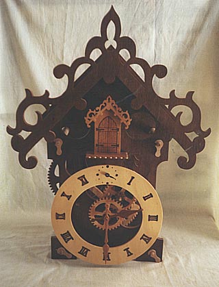 wooden geared clock