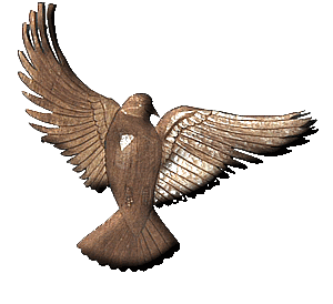wood carving of a dove by Rob Day