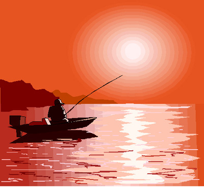Boating - fishing - sunset