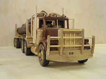 Peterbilt logging truck wooden model
