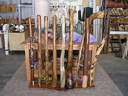 A selection of didgeridoos at New England Woodturning Supplies