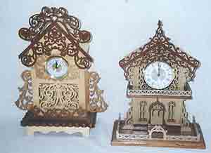 Hand crafted scroll clocks
